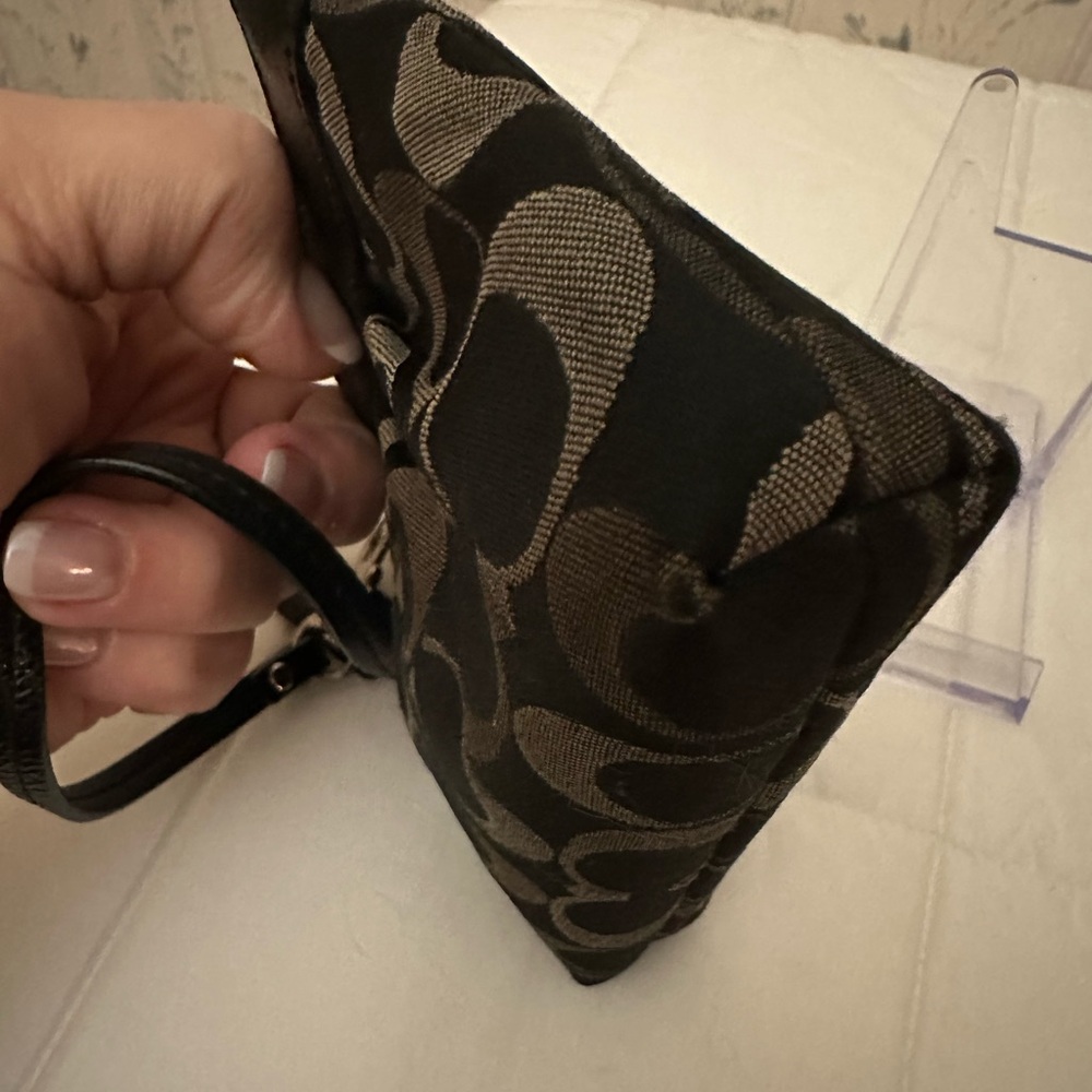 Coach Monogram Black and Pewter Wristlet - Picture 12 of 15